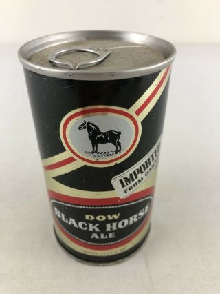 Dow Black Horse Ale 12 Oz Steel Pull Tab Beer Can - Bottom Opened