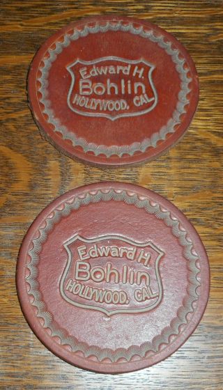 Vintage Edward H.  Bohlin Leather Coaster