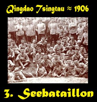 China 青島市 Qingdao Tsingtau Laoshan Exercise Seebataillon Orig.  Photo ≈ 1906
