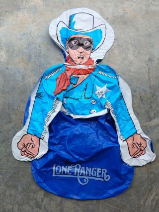 Vintage 1980 The Lone Ranger Inflatable Bop Bag Punching Toy Blow Up Cowboy West
