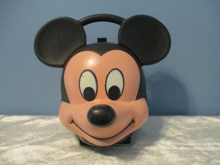 Vintage Aladdin Mickey Mouse Head Plastic Lunch Box No Thermos 1989