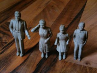 Old Vintage Antique Toy Family Man Woman Boy Girl Maybe Hard Rubber Figurines