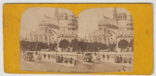 France Stereoview - Paris And A View Of Notre Dame With Scaffolding