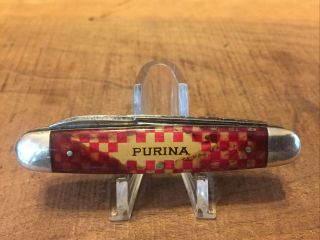 Vintage Remington Umc Purina 3 Blade Folding Pocket Knife - Purina Advertising