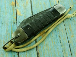 Huge Vintage Ww2 Colonial Usa Folding Pilots Survival Pocket Knife Saw Knives
