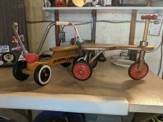 Vintage Radio Flyer Scooter And Wooden 50 