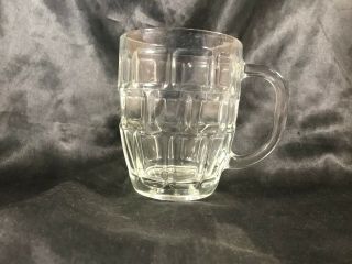 Vintage Clear Block Glass 1 Pint Beer Mug Dema England