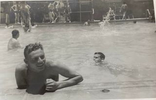 Vintage Photo Shirtless Young Man In Swimming Pool Gay Interest Very Handsome