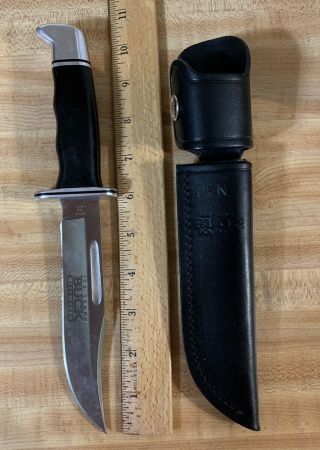 Usa Buck 119 1902 - 2002 100 Year Anniversary Fixed Blade Knife W/ Leather Sheath