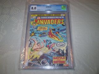 Vintage 1975 Invaders 1 Marvel Comic Book Cgc Grade 8.  0