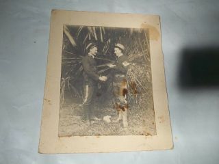 Old Spanish American Cuban War Era Photograph 2 Soldiers In Uniform