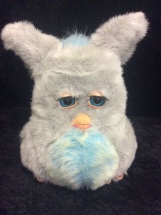 Vintage Furby Gray Blue Top Knot Style 59294 Tiger Electronics 2005 Hasbro