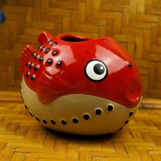 Tiki Mug/bowl Fugu Red Fish Munktiki Imports Paul Nielsen