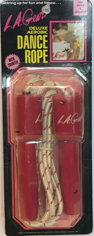 Rare Vintage 80’s L.  A.  Gear Deluxe Aerobic Dance Rope Nib 1985 Pink