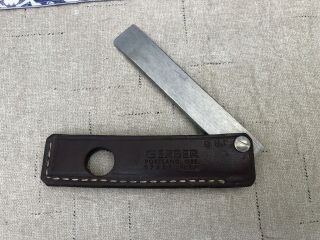 Vintage Gerber Folding Knife Sharpening Honing Steel Stone Leather Case