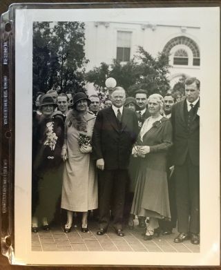 Pres.  Herbert Hoover,  Helen Keller,  Anne Sullivan,  Lou Henry Hoover Photo 8x10