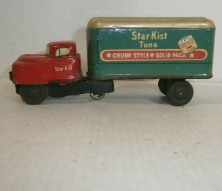 Vintage Japan Tin Litho Friction Powered  Star Kist Truck - 5in - Exc