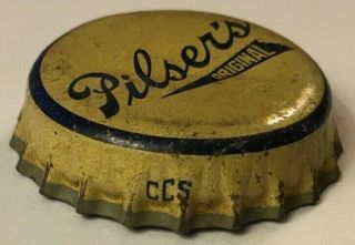 PILSER ' S BEER BOTTLE CAP; 1946 - 48; BROOKLYN,  NY; OLD DUTCH BREWERIES; CORK 2