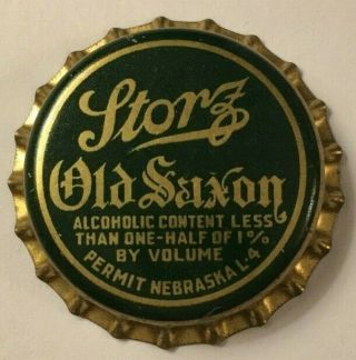Storz Bev.  & Ice Co.  Prohibition Near Beer Bottle Cap; Omaha,  Nebr.  ; Cork