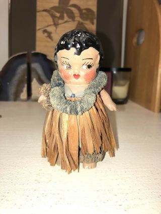 Vintage Hawaiian Hula Girl Doll Figurine
