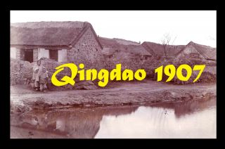 China 青島市 Qingdao Tsingtau Tapautau Chinese Farmer Village 2x Orig.  ≈ 1906/07