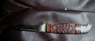 Vintage Western Field Usa Fixed Blade Knife Bone Handle