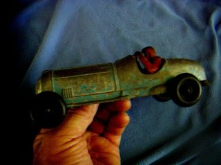 Toy Race Car Hubley No 5 Blue Paint Cast Iron Man 3 - 456 1940s 1950s ? 7 " Long