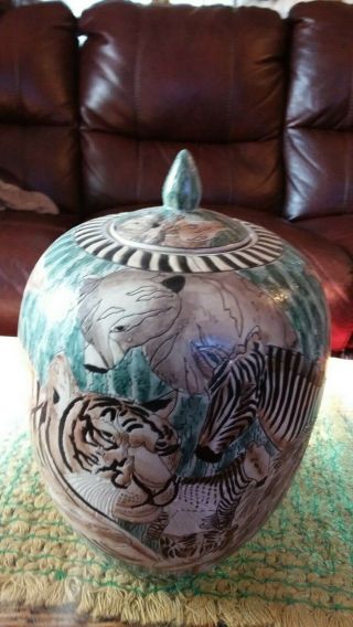 Vintage Urn Style Lidded Vase Ginger Jar Chinese By Oriental Accents Ec