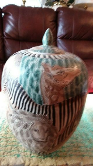 Vintage Urn Style Lidded Vase Ginger Jar Chinese by Oriental Accents EC 2