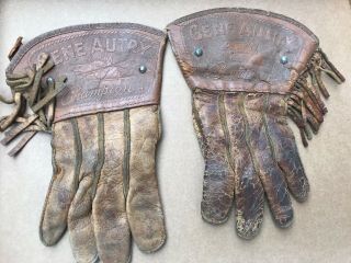 Very Rare Vintage Gene Autry Leather Kids Gloves B