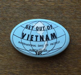 Get Out Of Vietnam Badge Pin Anti War Vintage Civil Rights Anti Imperialism