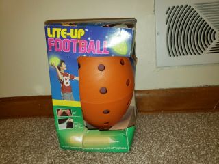 Rare Vintage Wiffle Ball Style 10 " Orange Plastic Lite - Up Football Glow In Dark