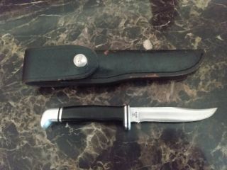 Buck Woodsman 102 Fixed Blade Hunting Knife Made In Usa With Leather Sheath