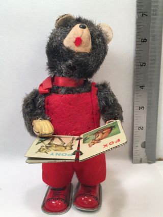 Cubby The Reading Bear Mechanical Wind - Up Toy Vintage Collectible