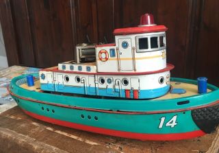Vintage Tin Boat Made In Japan By Modern Toys