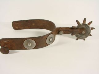 Antique Spanish Spur,  Single,  Hand Forged With Some Decoration