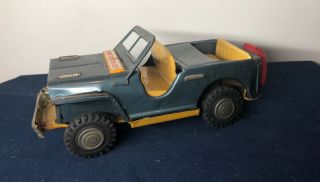 Vintage Tin Toy Friction Jeep Construction Metal Car Truck Antique Japanese Old