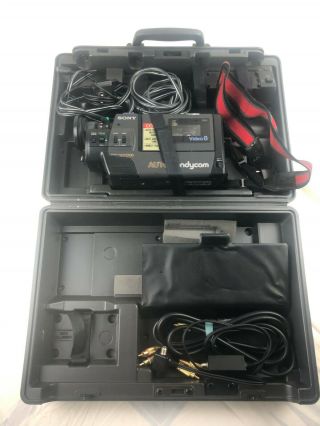 Sony Auto Handycam Camcorder Ccd - V4 Auto Focus Video8 Vintage With Case & Cables