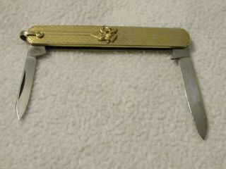 Vintage Fraternal Loyal Order Of Moose Lodge Pap 10k Gold Pocket Knife Watch Fob