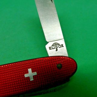 Victorinox / Elinox 84mm Popular Swiss Army Knife In Red Alox With Old Cross