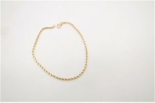Vtg 14k Yellow Gold Twisted Rope Bracelet - Signed Wg - 0.  98g