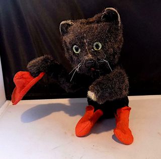 Vintage Tinplate Wind - Up Puss In Boots Cat Toy,  Made In Germany?