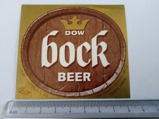 Beer Label - Dow Bock Beer - Dow Brewery (ontario) - Toronto - Canada