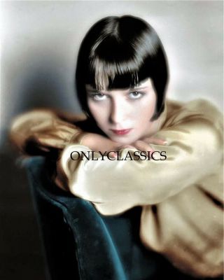 1929 Sexy Actress Louise Brooks Piercing Eyes Bob Haircut Pinup 8x10 Color Photo