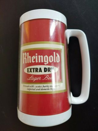 Vtg Rheingold Extra Dry Lager Plastic Beer Mug Thermo - Serv York 16 Oz