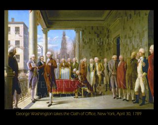 George Washington Takes Oath Of Office 1789,  Print Choices 5x7 Or Request 8x