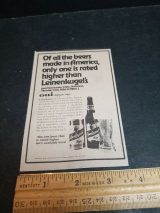 Vintage 1975 Leinenkugel Beer Brewery Ad Chippewa Falls Wi Wis Wisconsin