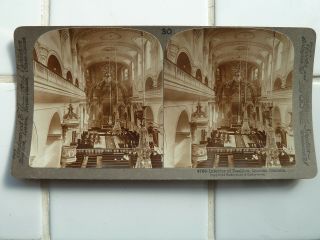 Old Rare Stereoview Photo - - Interior Of Basilica Montreal Quebec Canada