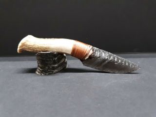By Kenny Hull Rainbow Obsidian Blade Deer Antle Handle Unique Native Totem
