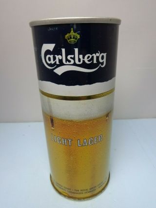 Carlsberg Light Lager 15.  5oz.  Straight Steel Pull Tab Beer Can Denmark